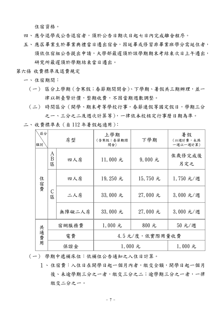 學生宿舍管理辦法(中文)圖片